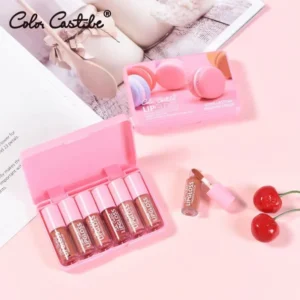 COLOR CASTILE Set of 6 Velvet Long Lasting Waterproof Lipstick Lip Gloss