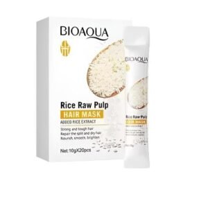 Bioaqua Pack Of 20pcs Rice Raw Pulp , Added Rice Extract Hair mask 10g Sachet For Girls and For Women BQY96544