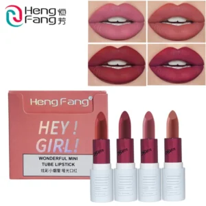 Heng Fang Hey Girl! Mini Lipstick Set – 4 Shades | Matte Finish, Long-Lasting, Travel-Friendly