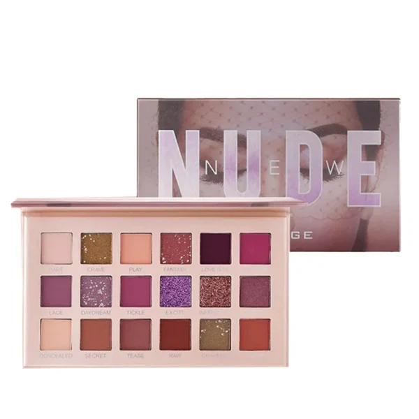 Nude 18 Colors Shimmer Eyeshadow Palette Matte Pigment Shimmer Diamond Eye Palette - Image 3